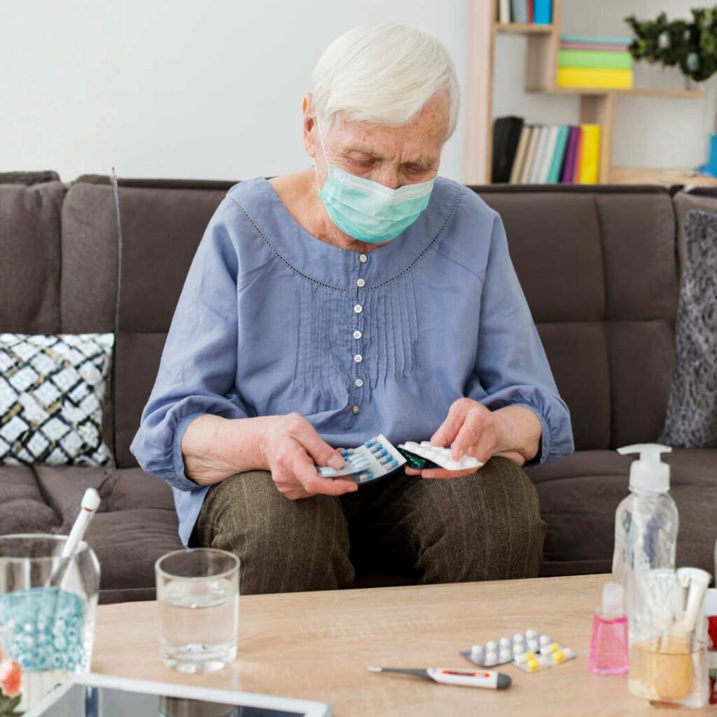 Senior managing prescriptions at home